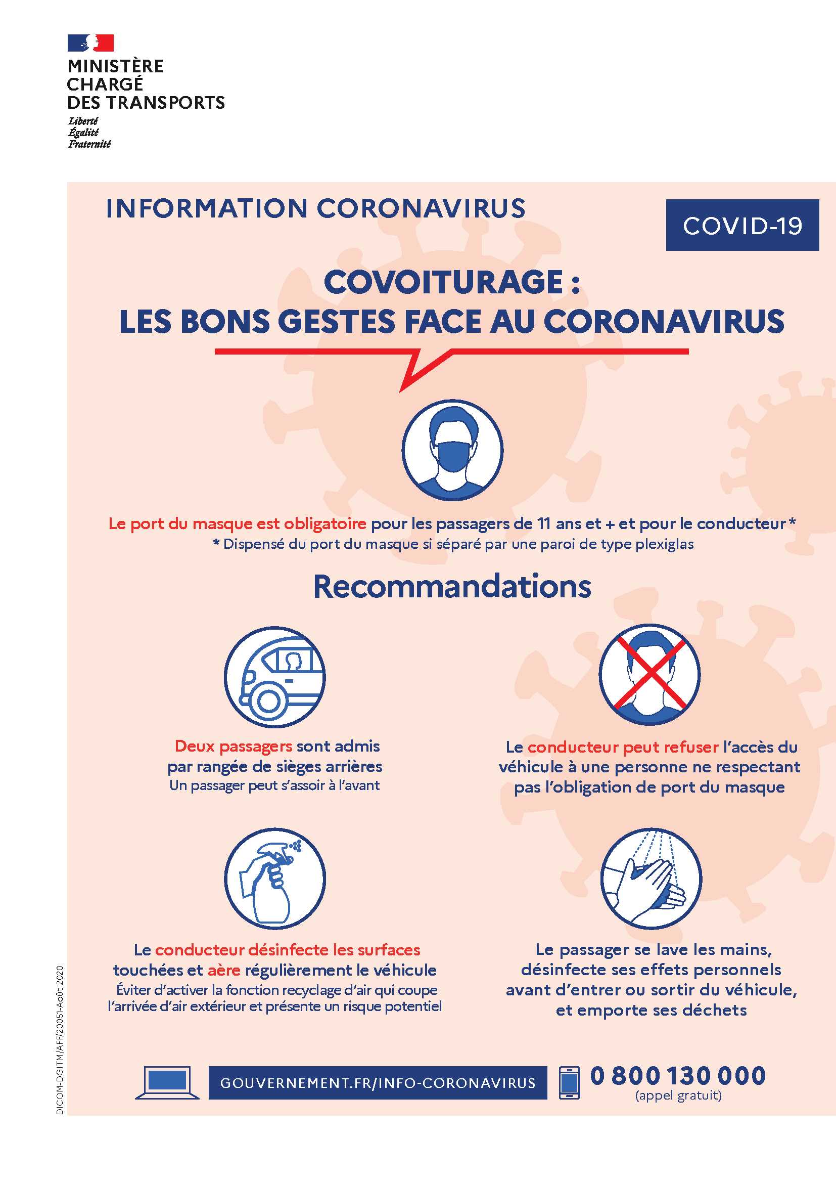 covoiturage mesures ministere du transport
